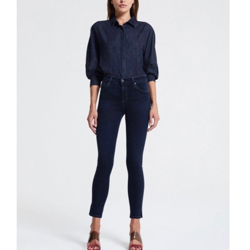 AG Farrah High Rise Ankle Skinny Split Hem Jeans 27